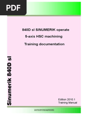 En 840D SL 5-Axis Training Manual | PDF | Rotation