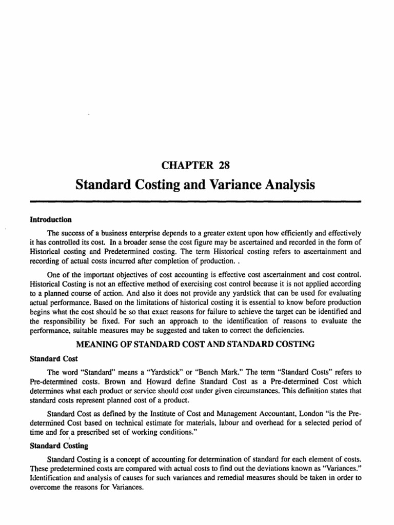 Standard Costing and Variance Analysis | PDF | Management Accounting ...