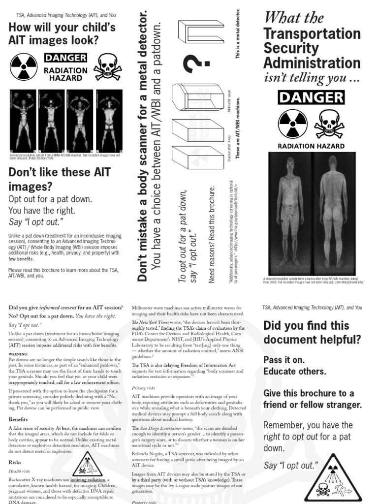 TSA Body Scanners Radiation Hazard PDF Transportation Security