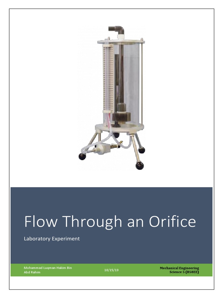 Orifice Flow Rate Experiment Analysis | PDF | Nozzle | Fluid Mechanics