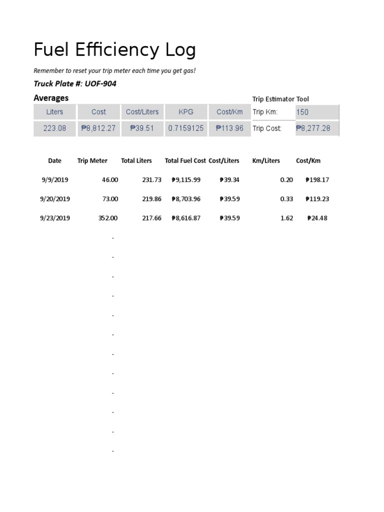 Fuel Efficiency Log Averages PDF Transport Sustainable Technologies