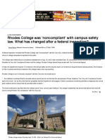 Rhodes College was 'noncompliant' with campus safety law. What has changed after a federal inspection?