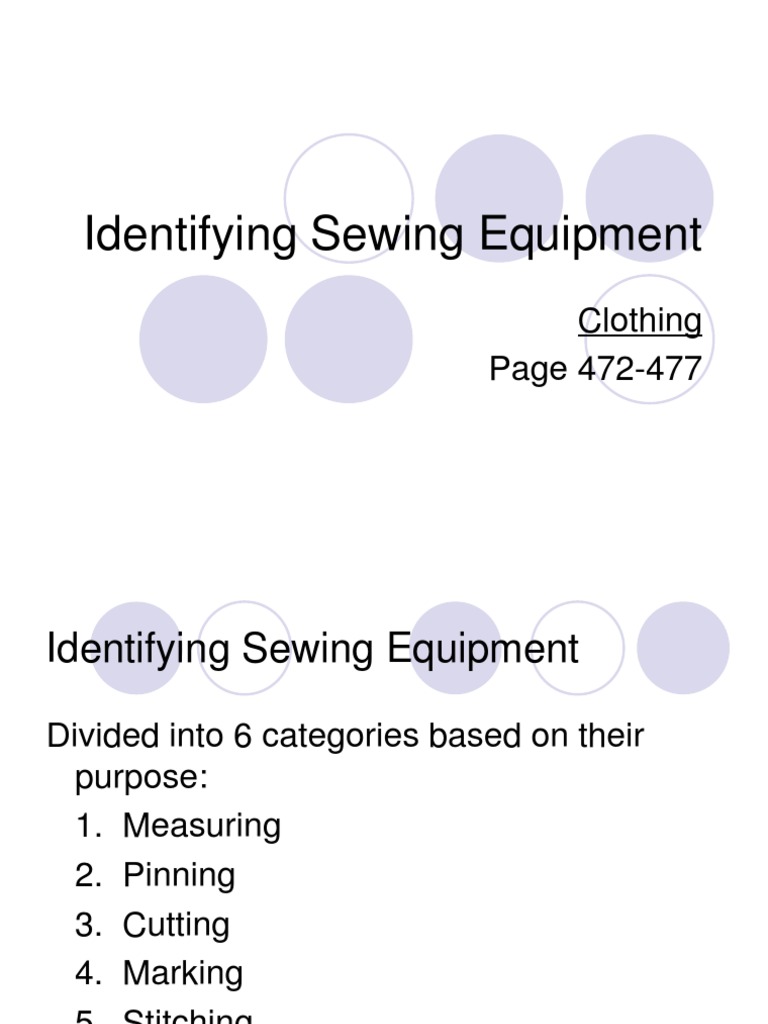 Identifying Sewing Equipment PDF