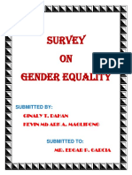 Survey ON Gender Equality: Submitted by