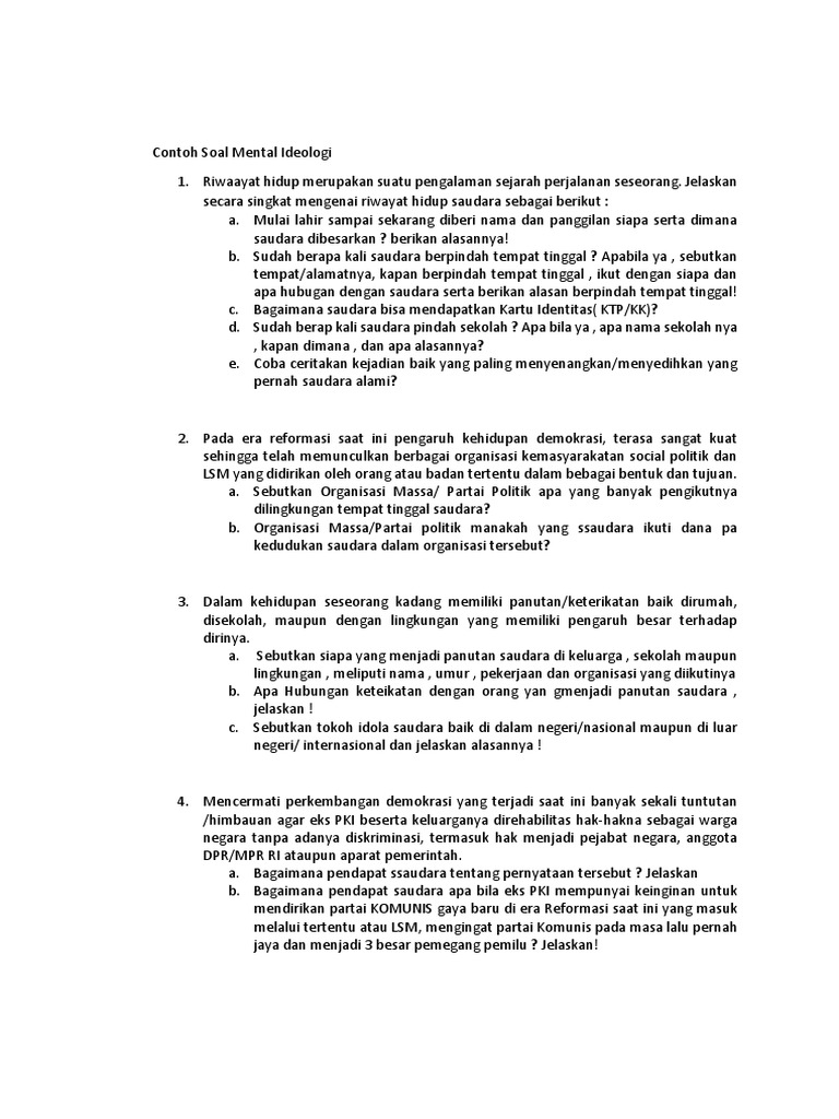 409171248 Contoh Soal Mental Ideologi Docx Docx