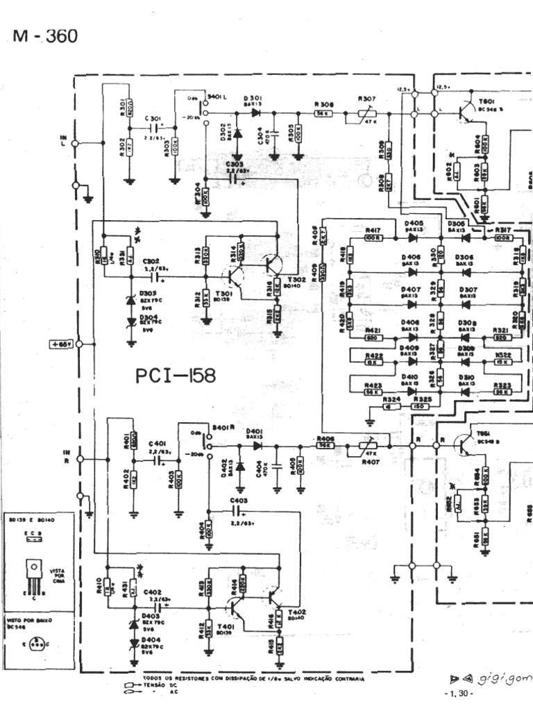 Diagrama electrico de amplifcdor Gradiente model 360