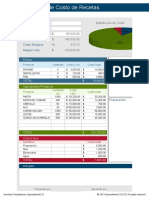 Planilla de Excel Calculadora de Costo de Recetas