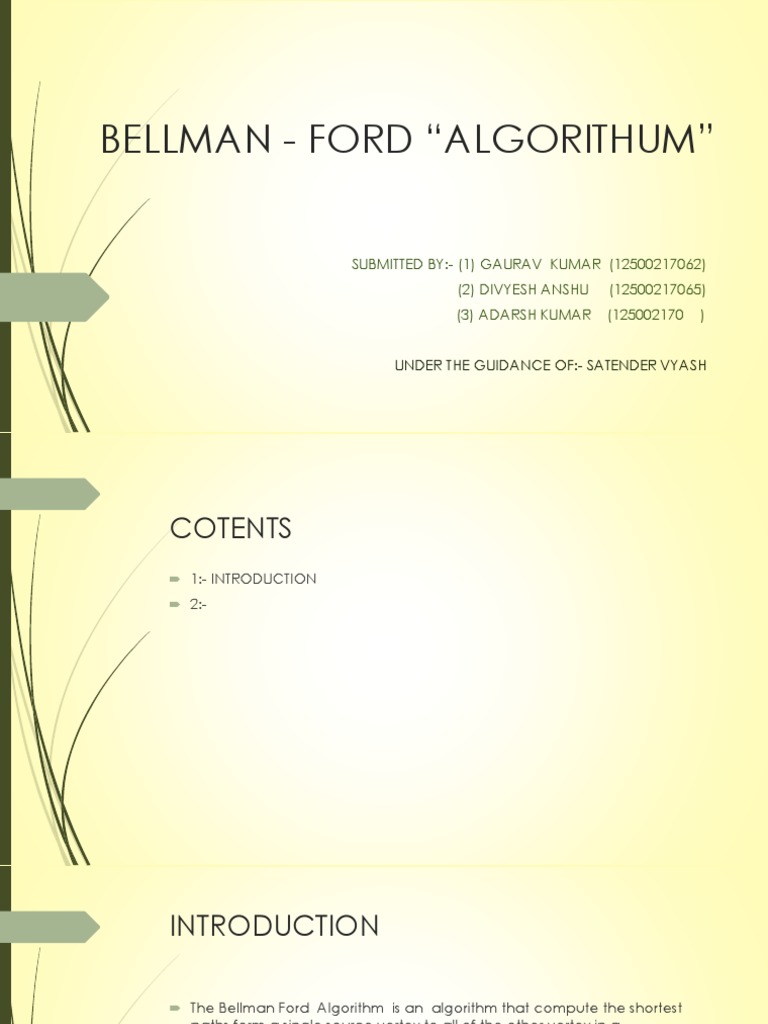 Bellman-Ford Algorithm Overview | PDF