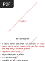 Inverters: The PPT Is Prepared by Dr. Sreedevi V.T, VIT University, Chennai