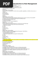 Risk Management MCQs and Answers | PDF | Risk Management | Risk Assessment