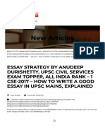 Essay Strategy by Anudeep Durishetty