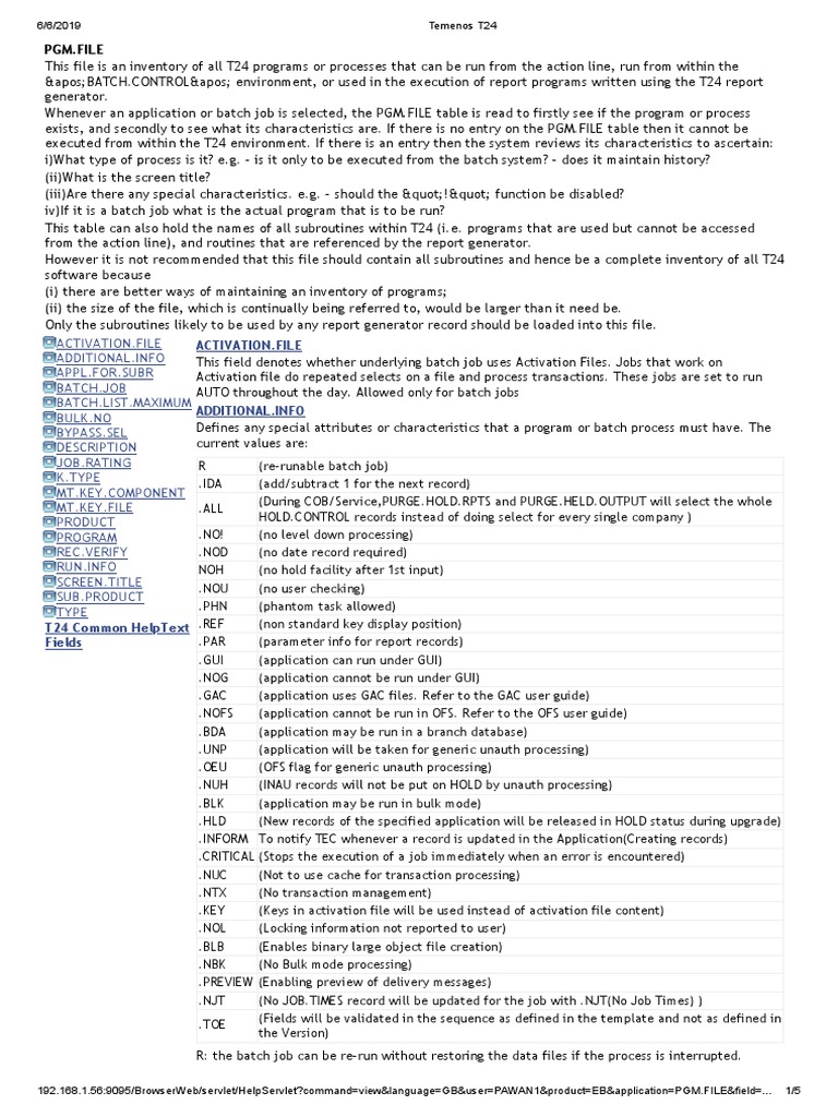 Temenos Pgm T24 Pdf Subroutine Database Transaction