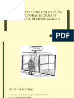 Systematic Approach To Using Behavioural Factors in Corporate Decision Making