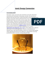 Thermionic Energy Conversion: Schlichter (1915) Hatsopoulos and Gyftopoulos, 1973 1979
