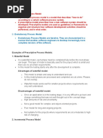 Evolutionary Process Model Vs Precpective Model