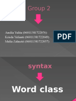 Syntax (Word Class)