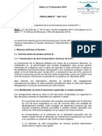 Dispositions douanières de la loi de finances pour l’année 2011