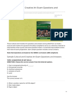 Free Cultural and Creative Art Exam Questions and Answers For JSS3 PDF