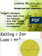 Tugas Matematika Penerapan Keliling Dan Luas Lingkaran