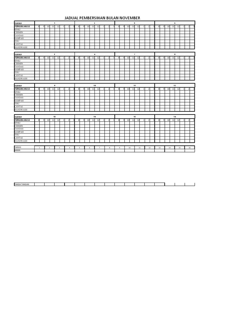 JADUAL PEMBERSIHAN (JULAI)