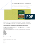 Free Culture and Creative Arts Examination Question and Answers JSS2 PDF