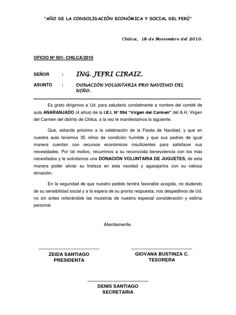 Oficio Donación Navidad Fiesta religiosa o feriado