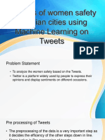 Analysis of Women Safety in Indian Cities Using Machine Learning On Tweets