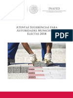Atentas Sugerencias Autoridades Municipales Electas 2018
