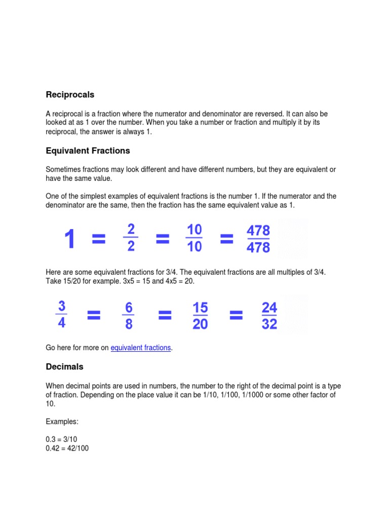 Document 01 Fraction Mathematics The United States