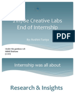 21n78e Creative Labs End of Internship: By: Roshini Tuniya
