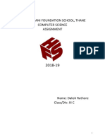 Hiranandani Foundation School, Thane Computer Science Assignment