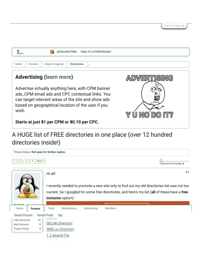 Comprehensive Free Web Directories List | PDF | Search Engine ...