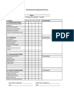 Job Interview Assessment Form