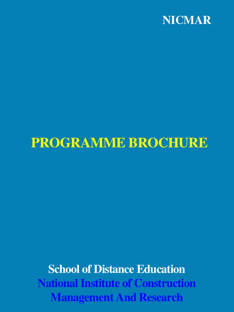 NICMAR | PDF | Distance Education | Postgraduate Education