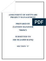 Assignment of Software Project Management