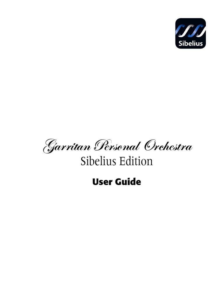 Garritan Personal Orchestra Sibelius Edition User Guide PDF