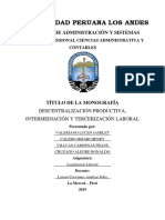 Universidad Peruana Los Andes: Facultad de Administración Y Sistemas