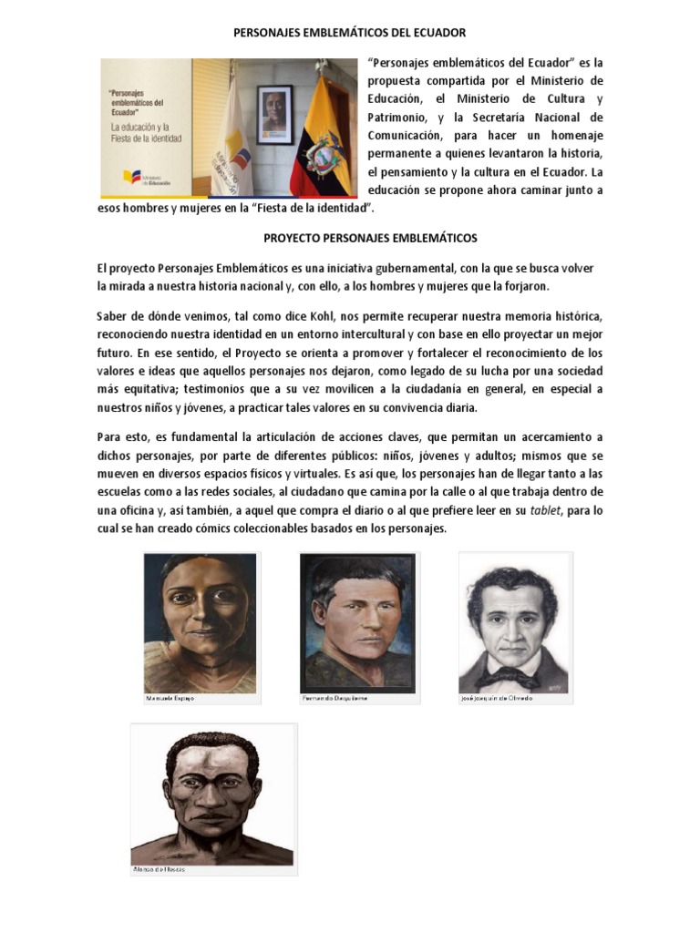 Personajes Emblemáticos Del Ecuador PDF