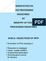 Presentation On Food Processing Industries BY Ministry of Food Processing Industries