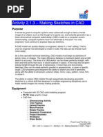 Download PLTW IED Activity 213 Sketches CAD by Zanzarr SN43394793 doc pdf