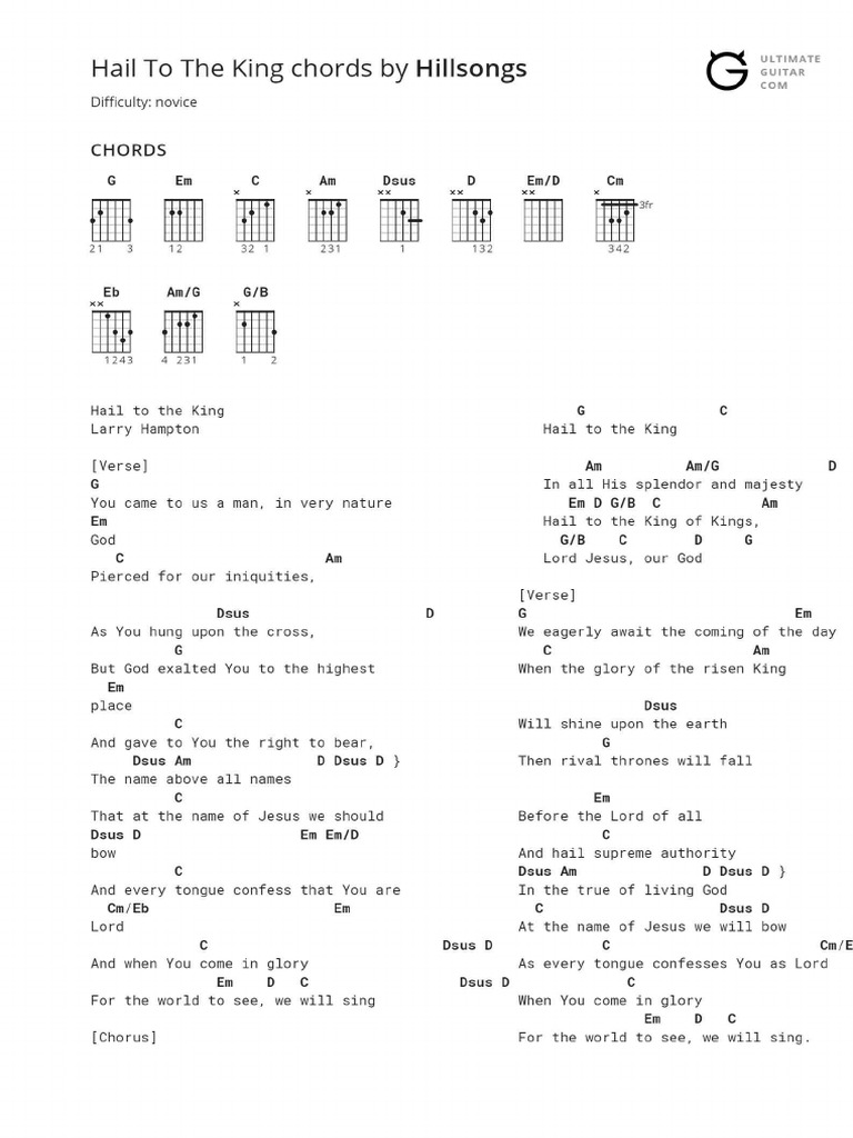 Glory To The Risen King Chords