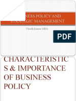 Business Policy and Strategic Management