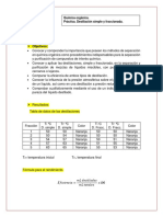 Química Orgánica. Práctica. Destilación Simple y Fraccionada