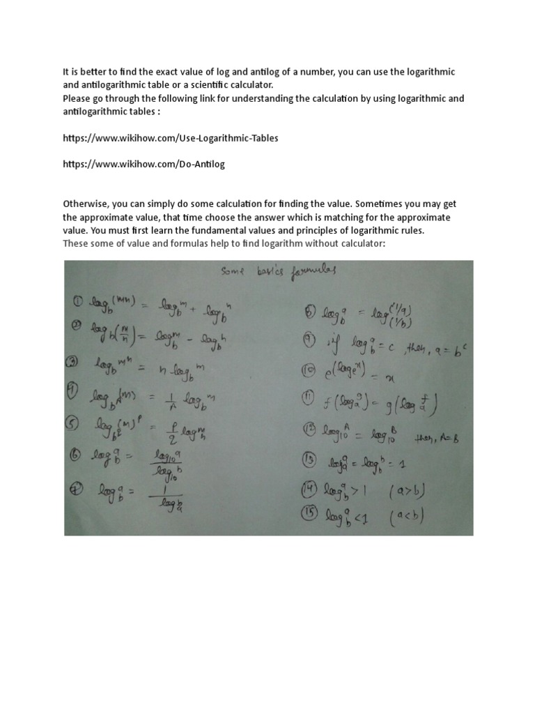How To Find The Log and Antilog of A Number PDF Logarithm