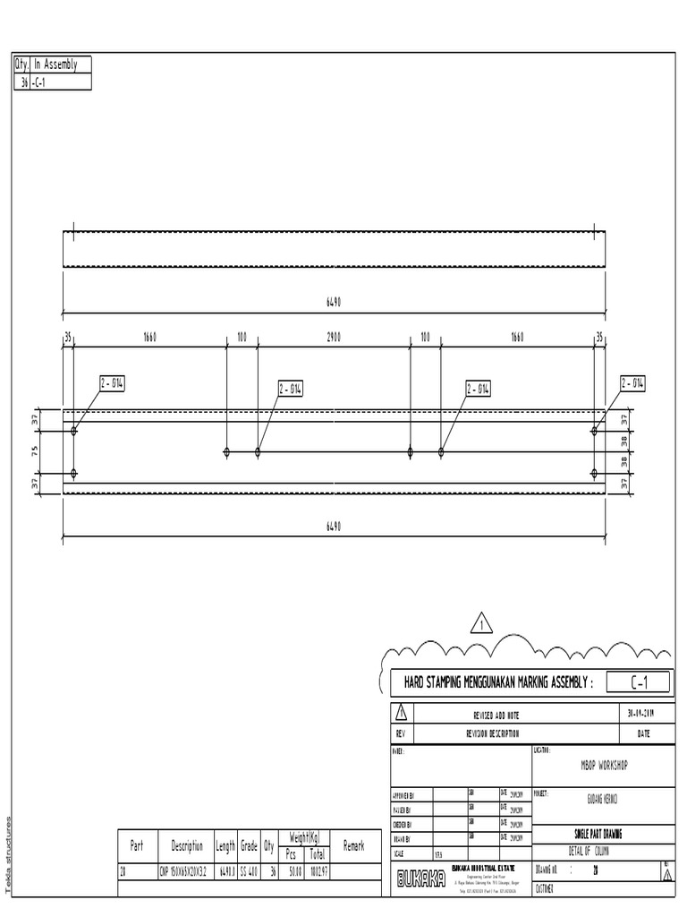 Qty. in Assembly: Description Length Grade Qty Remark Weight (KG) Pcs ...