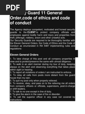 Security Guard 11 General Order Security Guard Justice