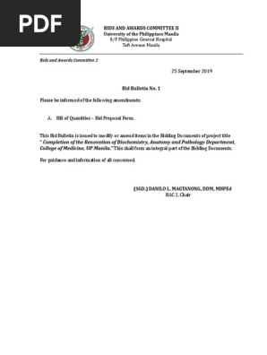 SAMPLE BID DOC