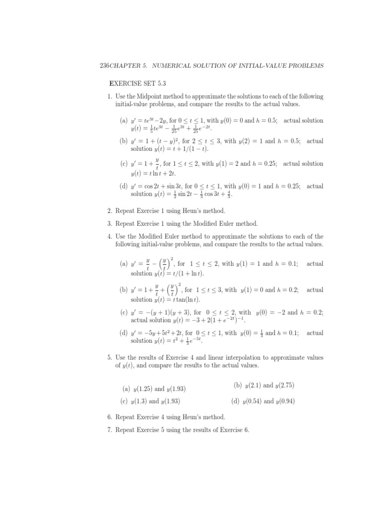 Numerical Methods for Initial-Value Problems | PDF | Potassium | Diet ...