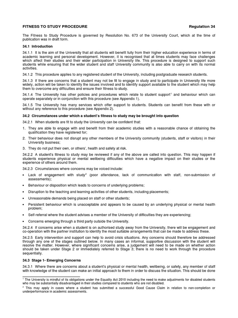 fitness-to-study-procedure-regulation-34-pdf-university-thesis