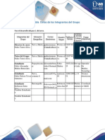 Tabla de Integrantes Del Grupo